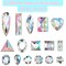 500 Pieces Sewing Gems Acrylic Sewing Crystal Mixed Shapes Sew On Rhinestones with 2 Holes for Clothes Sewing Beads Decorations (Crystal AB)